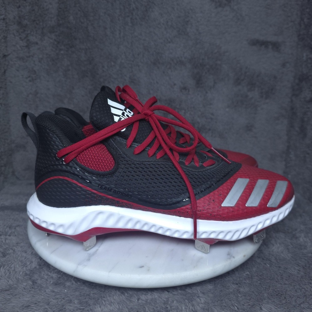 Adidas Metal Baseball Cleats Shoes Mens 7.5 Team Red Black Bounce G28254